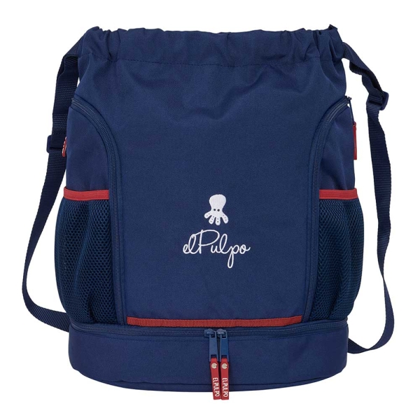 Safta el Pulpo Saco Mochila - Bolsillo Interior con Cremallera - Bolsillos Laterales - Hombreras Ajustables - 21.93L - 340x150x430mm - Color Azul Marino