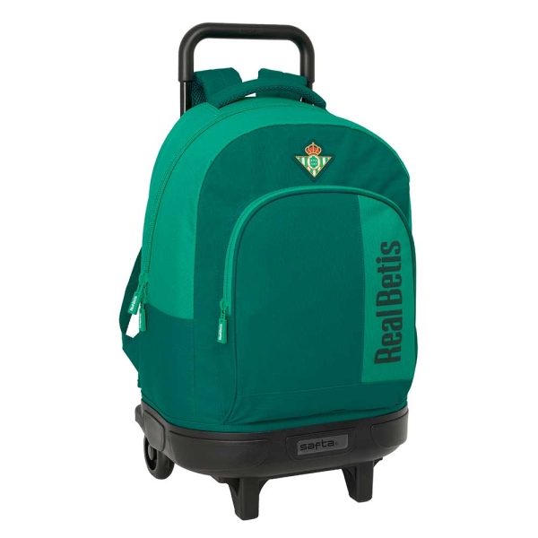 Safta Real Betis Balompie Mochila con Carro - Extraible - Bolsillo Frontal - Portabotellas - Tirador Doble - Hombreras Acolchadas - Asa Acolchada - Tarjeta ID - 330x220x450mm - Color Verde