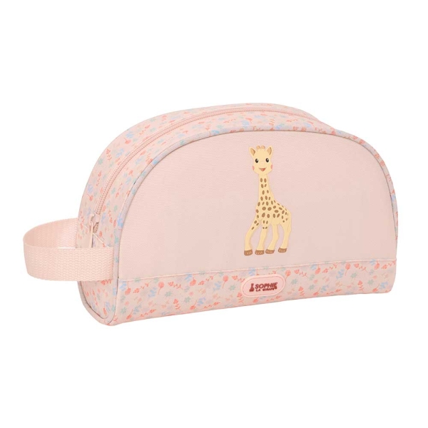 Safta Sophie la Girafe Joy Neceser de 3.75L - Cremallera - Asa Lateral - Adapatable a Carro - Repelente al Agua - Bolsillo Interior - 260x90x160mm - Color Rosa Pastel