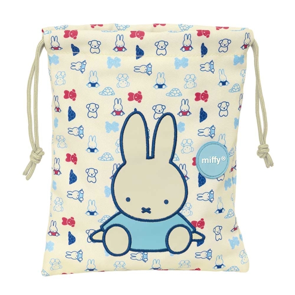 Safta Miffy Buddy Minisaco con Cordon de 1L - Material Reciclado - Repele Agua - 200x250mm - Color Beige