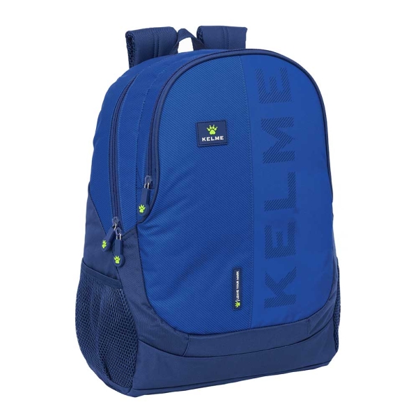 Safta Kelme Blue Mochila Adaptable a Carro - Bolsillos Laterales - Dos Compartimentos - Cremalleras Doble Tirador - Hombreras Acolchadas - Asa Superior - 23L - 320x160x440mm - Color Azul