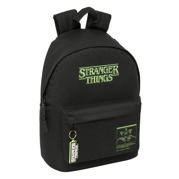 Safta Stranger Things Mochila para Portatil hasta 14.1" - Interior Acolchado - Bolsillo para Tablet - Tirador Doble - Hombreras Ergonomicas - Espalda Transpirable - 20L - 310x160x410mm - Color Negro