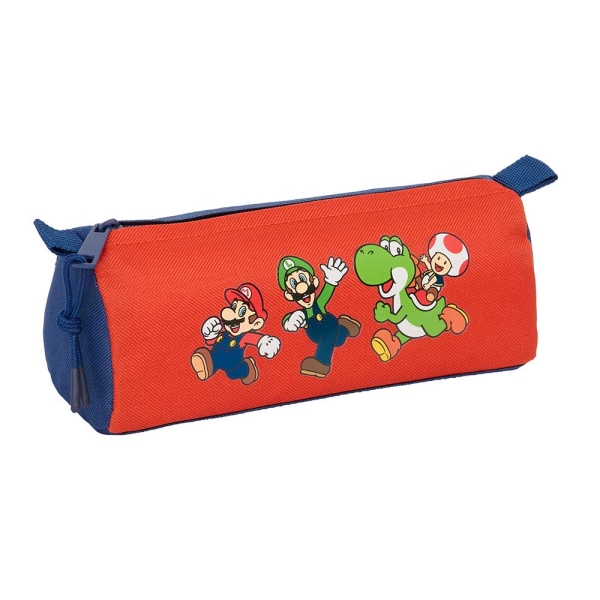 Safta Super Mario Mamma Mia Portatodo - Cremallera - 1.20L - 210x70x80mm - Color Rojo y Azul