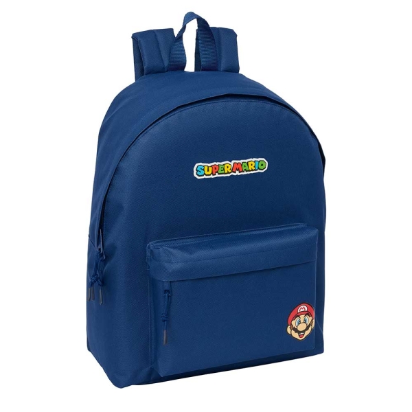 Safta Super Mario Mamma Mia Mochila - Bolsillo Frontal - Hombreras Acolchadas - Espalda Acolchada - Tirador Doble - Asa Superior - 20.80L - 330x150x420mm - Color Azul Marino