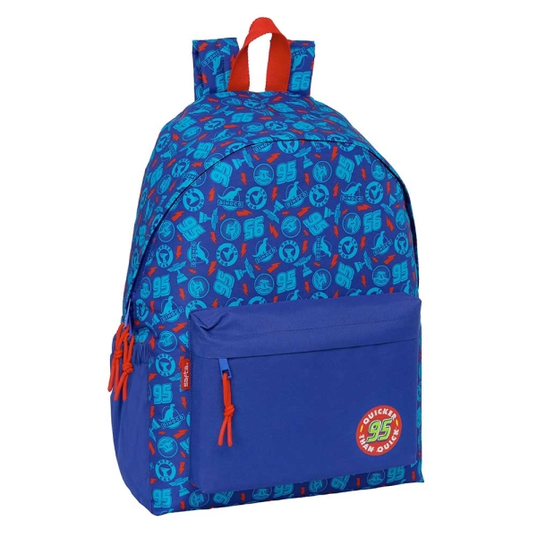 Safta Cars Mochila para Portatil hasta 14.1" - Interior Acolchado - Bolsillo Frontal - Bolsillo Portabotellas - Tirador Doble - Hombreras Ergonomicas - Asa Superior - 310x130x430mm - Color Azul