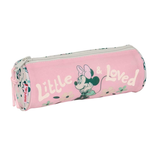 Safta Minnie Mouse Minty Portatodo - Tirador Facil de Abrir - 1L - 200x70x70mm - Color Rosa Pastel