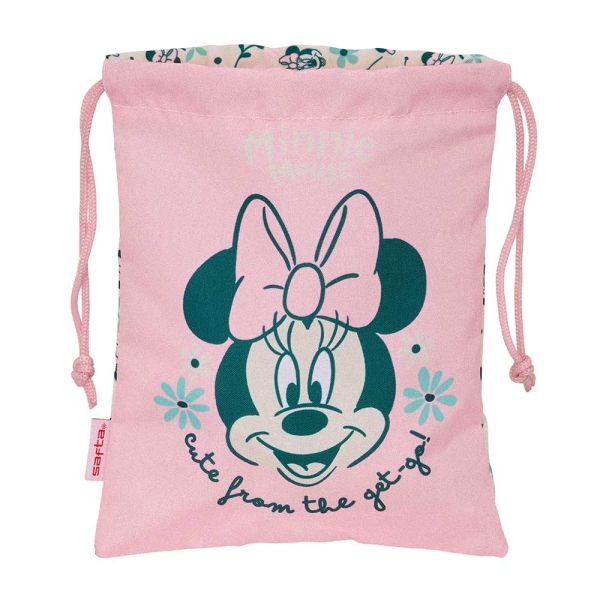 Safta Minnie Mouse Minty Minisaco con Cordon de 1L - 200x250mm - Color Rosa Pastel