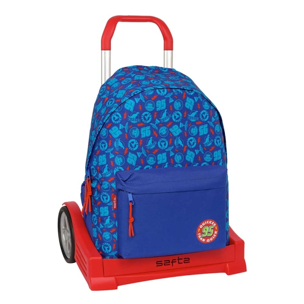 Safta Cars Mochila para Portatil hasta 14.1" - Portabotellas - Tirador Doble - Hombreras Ergonomicas - Espalda Acolchada - Asa Superior - Mochila Extraible - 310x130x430mm - Color Azul