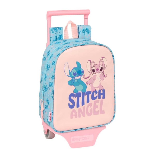 Safta Stitch Ohana Mochila con Carro - Tarjeta ID - Asa Superior - Mochila Extraible - Material Resistente - 6L - 220x100x270mm - Color Azul Claro