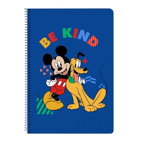 Safta Mickey Mouse Today Libreta con Espiral - Formato Folio - 80 Hojas de Papel 80g/m2 - Cuadriculas 4x4mm - Tapas Duras Glasofonadas - Margen Lateral - 215x10x310mm - Color Azul