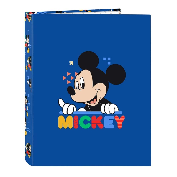 Safta Mickey Mouse Today Carpeta con 4 Anillas 25mm - Tapas Duras Forradas - Formato Folio - 265x40x330mm - Color Azul