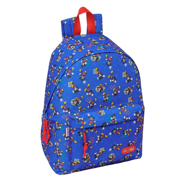 Safta Mickey Mouse Today Mochila para Portatil hasta 14.1" - Bolsillo Frontal - Portabotellas - Tirador Doble - Hombreras Ergonomicas - Asa Superior - 310x130x430mm - Color Azul