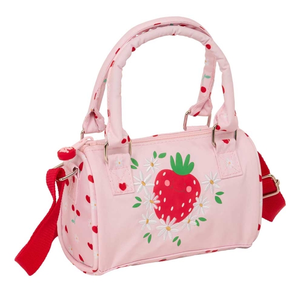 Safta Glowlab Frutitas Bolso - Cremallera - Interior Forrado - Asas y Bandolera Ajustables - 1.20 L - Ideal para Uso Diario - 160x75x100mm - Color Rosa