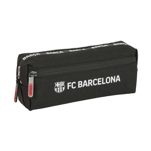 Safta F.C.Barcelona Portatodo - 3 Compartimentos con Cremalleras - Goma Elastica - 0.98L - 220x60x85mm - Color Negro