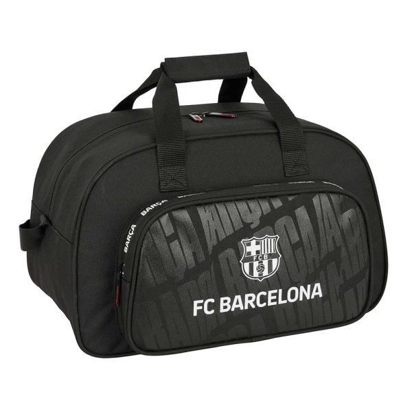 Safta F.C.Barcelona Bolsa de Deporte - Bolsillo Frontal - Bandolera Ajustable - Asa Forrada - Tirador Doble - Tacos Proteccion Base - Fondo Interior Semirigido - 22L - 400x230x240mm - Color Negro