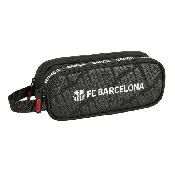 Safta F.C.Barcelona Portatodo - 2 Compartimentos con Cremalleras - Asa Lateral - 1L - 210x60x80mm - Color Negro