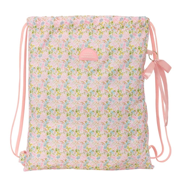 Safta VMB Saco Plano - Bolsillo con Cremallera - Cierre con Cordones - 5L - 350x10x400mm - Color Rosa