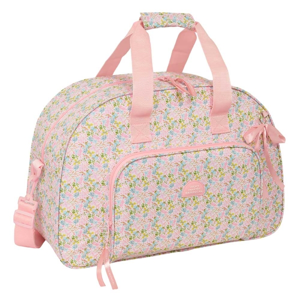 Safta VMB Bolsa de Deporte - Bolsillo Frontal - Bandolera Ajustable - Asa Forrada - Doble Cremallera - Tacos Protectores Base - Fondo Extraible - 33L - 480x210x330mm - Color Rosa