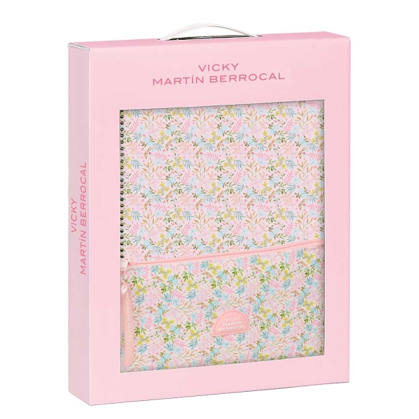 Safta VMB Set de Libreta A4 y Portalapices para Regalo - Presentado con Ventana Transparente - Asa de PVC - 280x60x350mm - Color Rosa