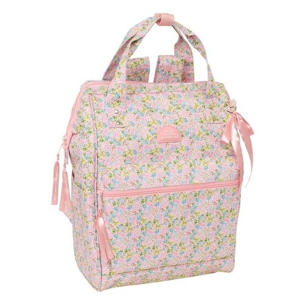 Safta VMB Mochila para Portatil hasta 13" - Interior Acolchado - Bolsillo con Cremallera - Asas Superiores - Hombreras Ergonomicas - Doble Tirador - Ligera y Resistente - 270x190x400mm - Color Rosa
