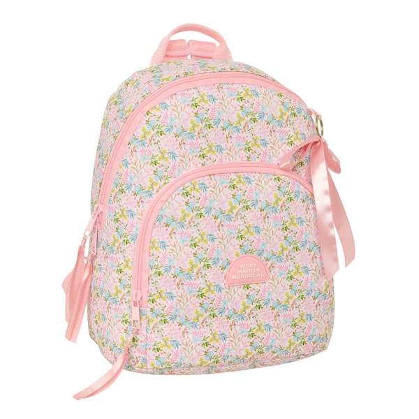 Safta VMB Mini Mochila - Bolsillo Frontal - Cremallera Doble - Bolsillo Interior - Bolsillo Trasero con Cremallera - Hombreras Ajustables - Asa Superior - 250x130x300mm - Color Rosa