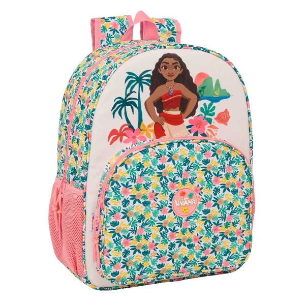 Safta Vaiana Mochila Adaptable a Carro - Bolsillos Laterales - Doble Tirador - Ergonomia Acolchada - Bolsillo Frontal - Asa Superior - 330x140x420mm - Color Verde