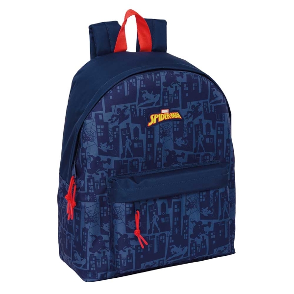 Safta Spider-Man Mochila - Bolsillo Frontal - Hombreras Acolchadas - Doble Tirador en Cremallera - Asa Superior - 20.80L - 330x150x420mm - Color Azul Marino
