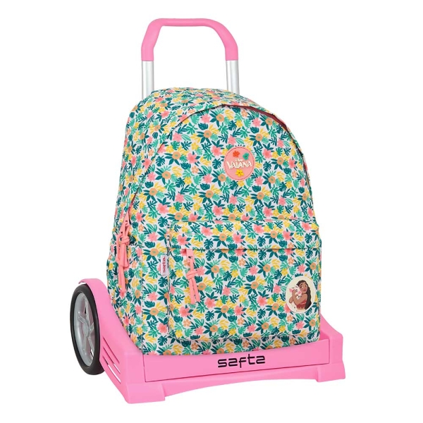 Safta Vaiana Mochila para Portatil hasta 14.1" - Portabotellas - Tirador Doble - Hombreras Ergonomicas - Espalda Acolchada - Asa Superior - Mochila Extraible - 17.35L - 310x130x430mm - Color Verde