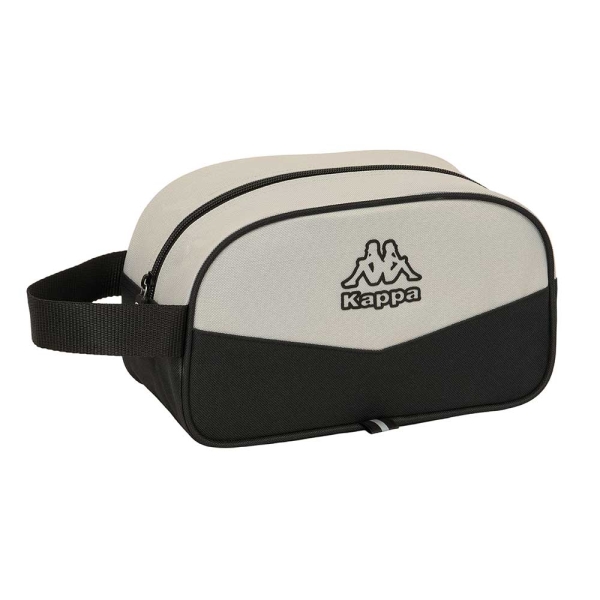 Safta Kappa Grey Neceser de 5L - Cremallera - Asa Lateral - Adapatable a Carro - 260x120x150mm - Color Negro y Gris