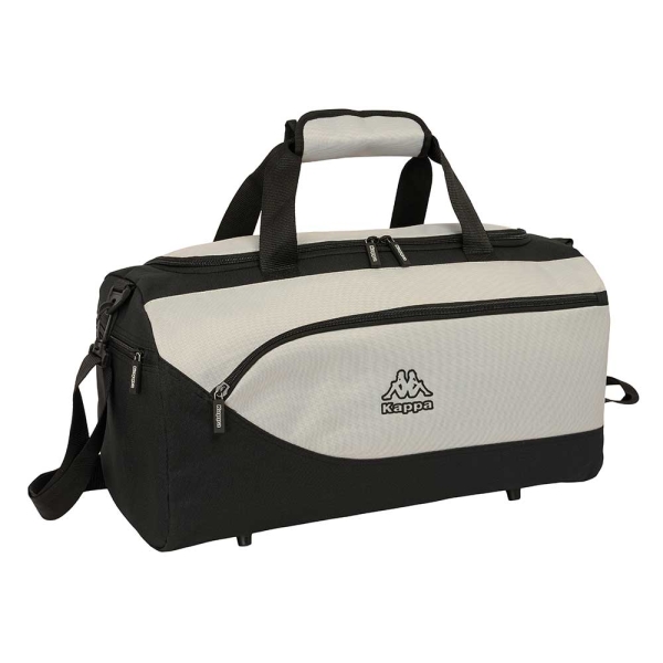 Safta Kappa Grey Bolsa de Deporte - Bandolera Ajustable - Cremallera Doble - Bolsillo Frontal - Bolsillos Laterales - Fondo Semirigido - Tacos de Proteccion - 31L - 500x250x250mm - Color Negro y Gris