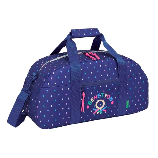 Safta Benetton Drop Bolsa de Deporte - Bolsillo Frontal - Bandolera Ajustable - Tirador Doble - Tacos de Proteccion en Base - Fondo Interior Semirigido - 26L - 500x200x260mm - Color Azul Oscuro