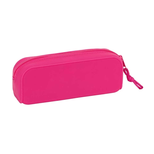 Safta Benetton Heart Portatodo - Cremallera - Silicona - 0.60 L - 185x55x75mm - Color Rosa