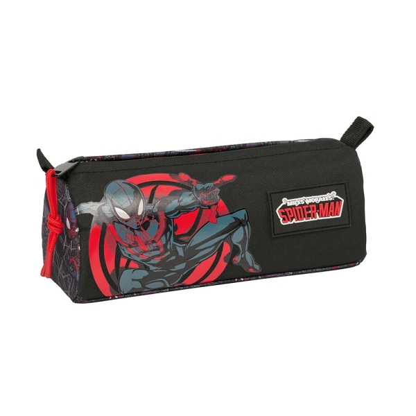 Safta Miles Morales Portatodo - Cremallera - 1.20L - 210x70x80mm - Color Negro y Rojo