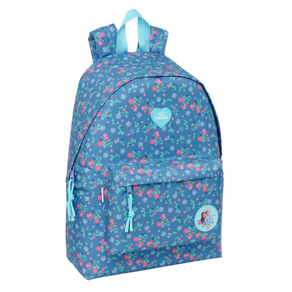 Safta Frozen Mochila para Portatil hasta 14.1" - Interior Acolchado - Bolsillo Frontal - Bolsillo Portabotellas - Tirador Doble - Hombreras Ergonomicas - Asa Superior - 310x130x430mm - Color Azul