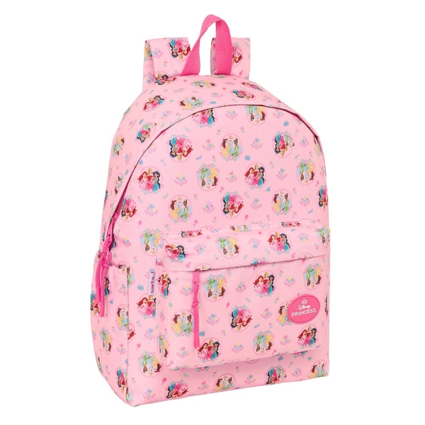 Safta Princesas Disney Mochila para Portatil hasta 14.1" - Interior Acolchado - Bolsillo Frontal - Portabotellas - Tirador Doble - Hombreras Ergonomicas - Asa Superior - 310x130x430mm - Color Rosa