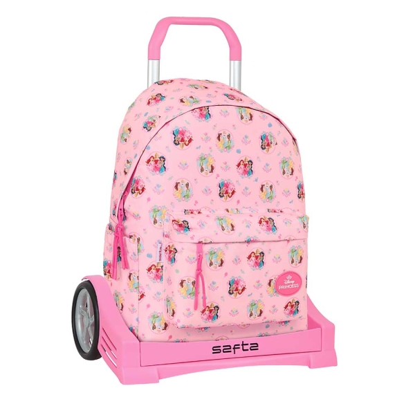 Safta Princesas Disney Mochila para Portatil hasta 14.1" - Portabotellas - Tirador Doble - Espalda Acolchada - Asa Superior - Mochila Extraible - 17.35L - 310x130x430mm - Color Rosa