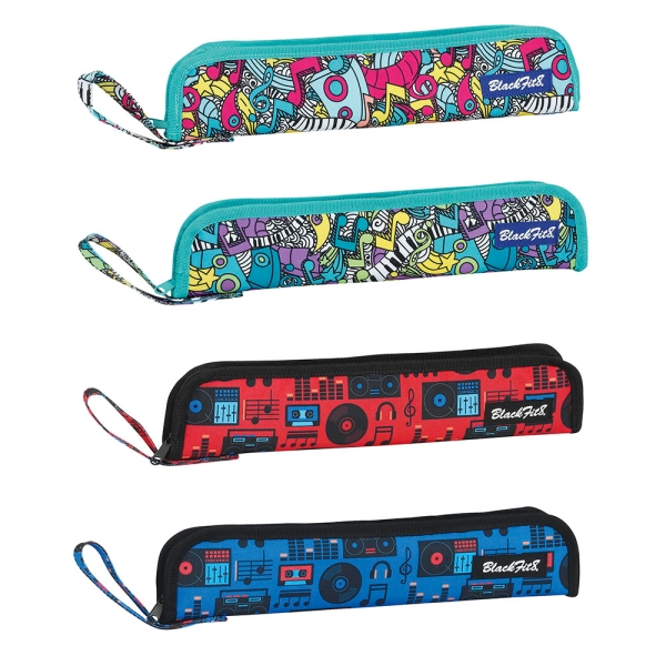 Safta Portaflautas - Interior Acolchado - Alojamiento para Varilla - Asa Lateral - Borde Reforzado - 0.6L - 370x20x80mm - Colores Surtidos