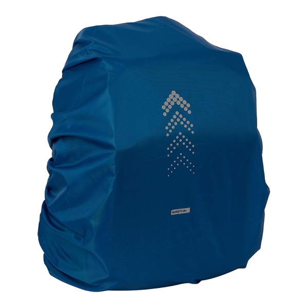 Safta Funda Impermeable para Mochila 64L - Goma Elastica Ajustable - Reflectante - Compatible con Mochilas Grandes - Visibilidad - 320x400x500mm - Color Azul Marino