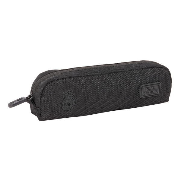 Safta Real Madrid Premium Portatodo - Cremallera - Bolsillo Frontal - 0.5L - 210x40x60mm - Color Negro