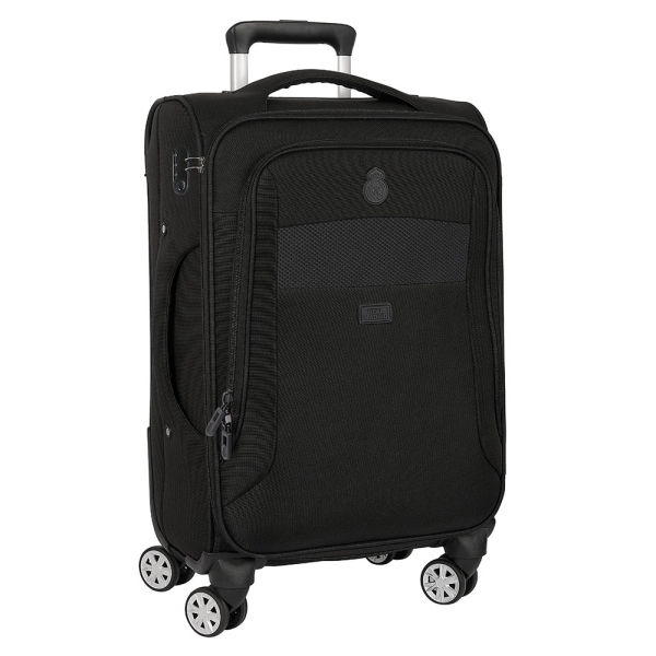 Safta Real Madrid Premium Maleta Trolley de Cabina 20” - Cierre con Candado - Bolsillo para Portatil - Asas en 2 Lados - Protecciones Laterales - 35.7L - 350x200x510mm - Color Negro