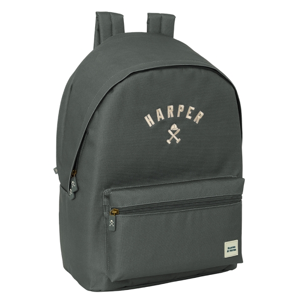 Safta Harper and Neyer Grey Mochila para Portatil hasta 15.6" - Conector USB - Base Acolchada - Tirador Doble - Hombreras Ergonomicas - Asa Superior - 24.55L - 310x180x440mm - Color Gris Oscuro