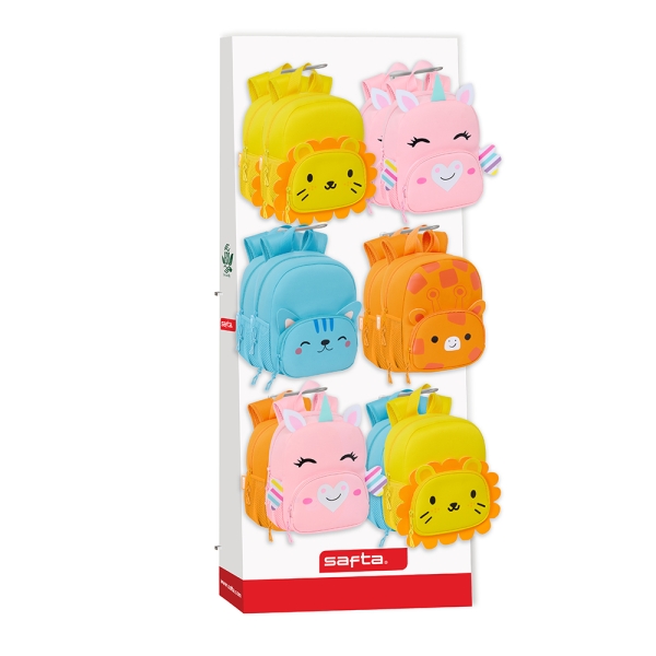Safta Expositor con 10 Ganchos - Fabricado en Carton Reciclado - Ecologico - Presentacion Ordenada y Atractiva - 650x280x1580mm - Colores Surtidos