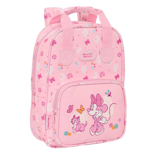 Safta Minnie Mouse Baby Mochila Infantil - Bolsillo Frontal - Tarjeta ID - Hombreras Acolchadas - Asa Forrada - 4.5L - 200x80x280mm - Color Rosa