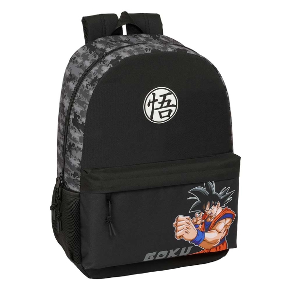 Safta Dragon Ball Mochila Adaptable a Carro - Bolsillos Laterales - Doble Tirador - Bolsillo Frontal - Hombreras Acolchadas - Asa Superior - 19L - 300x140x460mm - Color Negro