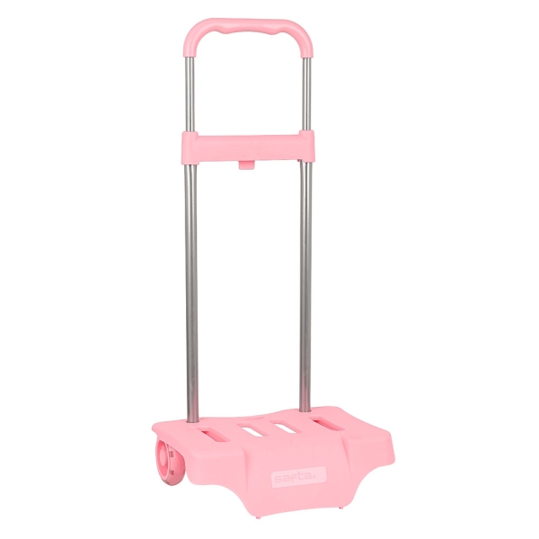 Safta Carro Portamochilas - Ruedas Antivibracion - Sujecion Universal - 300x230x850mm - Color Rosa