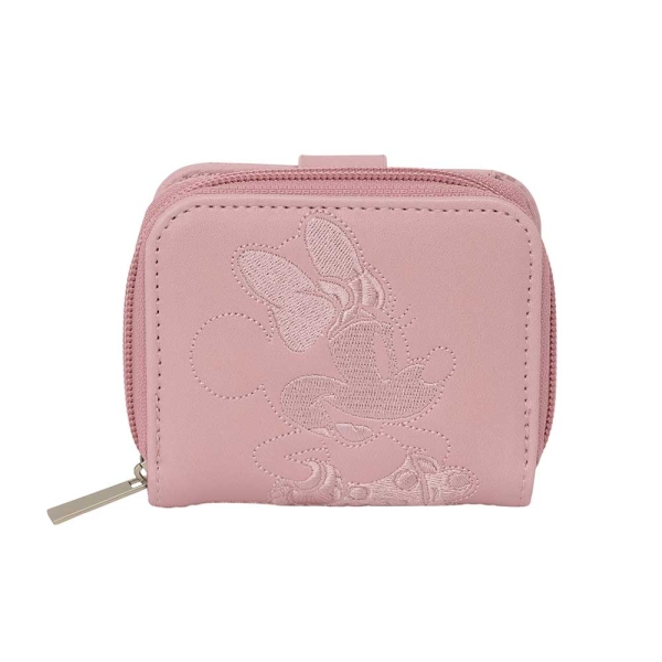 Safta Minnie Mouse Monedero con Billetera - Cierre Magnetico - Compartimento con Cremallera - 0.10L - 110x20x95mm - Color Rosa Pastel