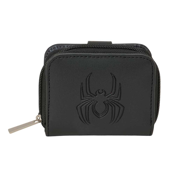 Safta Spider-Man Monedero con Billetera - Compartimento para Billetes y Tarjetas - Cierre con Solapa Imantada - Compartimento con Cremallera - 0.10L - 110x20x95mm - Color Negro