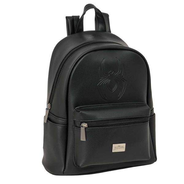 Safta Spider-Man Mini Mochila - Cremallera - Bolsillo Frontal - Bolsillo Lateral - Interior Forrado - Hombreras Ajustables - Asa Superior - 9L - 240x120x280mm - Color Negro