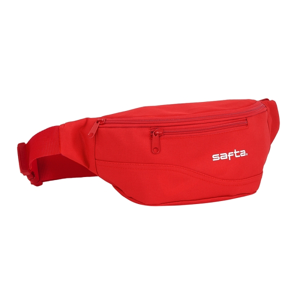 Safta Bolsa de Cintura - Cremallera - Cintas Ajustables - 2.49L - 230x90x120mm - Color Rojo