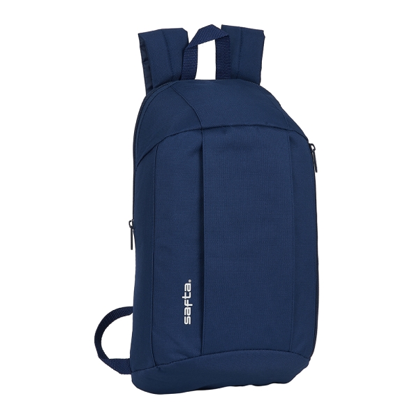 Safta Mini Mochila - Hombreras Ergonomicas - Espalda Acolchada - Bolsillo Frontal - Asa Superior - 8.5L - 220x100x390mm - Color Azul Marino